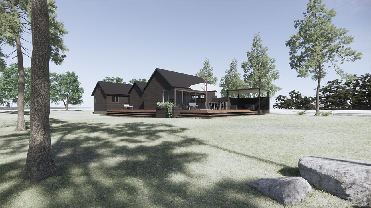 061_skitseforslag_3D_sydvest_tilbygning_sommerhus_veddinge bakker_arkitekttegnet_daniel_nielsen